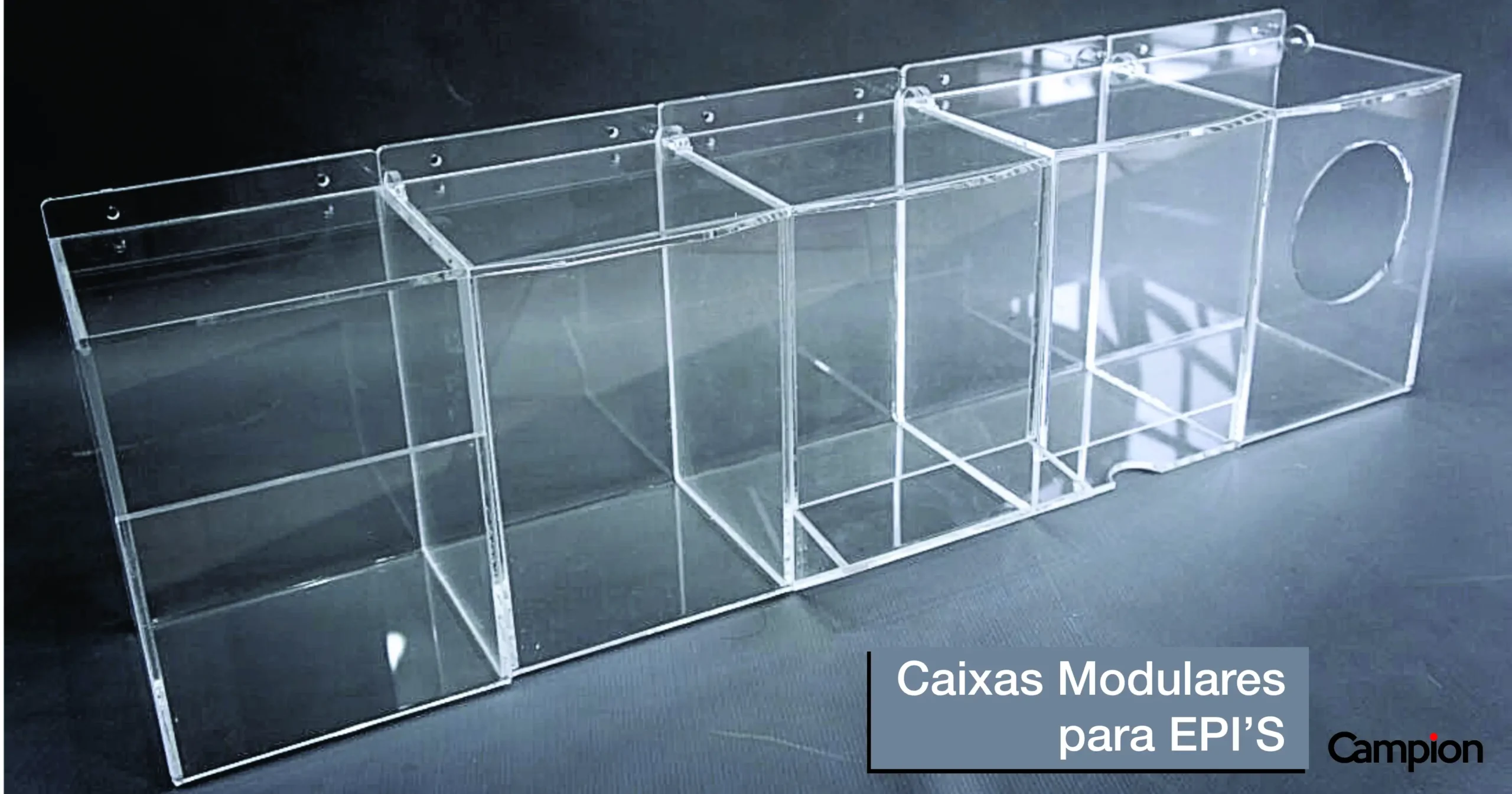 Porta EPI em acrilico modular da Campion